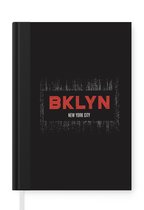Notitieboek - Schrijfboek - New York - Zwart - Brooklyn - Notitieboekje klein - A5 formaat - Schrijfblok