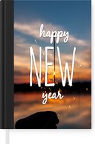 Notitieboek - Schrijfboek - Quotes - 'Happy new year' - Spreuken - Notitieboekje klein - A5 formaat - Schrijfblok