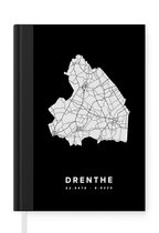 Notitieboek - Schrijfboek - Drenthe - Nederland - Wegenkaart - Notitieboekje klein - A5 formaat - Schrijfblok