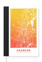 Notitieboek - Schrijfboek - Stadskaart - Haarlem - Oranje - Geel - Notitieboekje klein - A5 formaat - Schrijfblok - Plattegrond