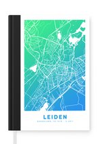 Notitieboek - Schrijfboek - Stadskaart - Leiden - Nederland - Blauw - Notitieboekje klein - A5 formaat - Schrijfblok - Plattegrond