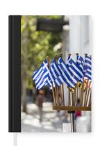 Notitieboek - Schrijfboek - Griekse vlaggetjes als souvenirtjes - Notitieboekje klein - A5 formaat - Schrijfblok