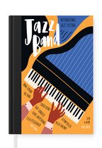 Notitieboek - Schrijfboek - Jazz band - Piano - Muziek - Quotes - Notitieboekje klein - A5 formaat - Schrijfblok