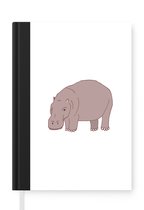 Notitieboek - Schrijfboek - Nijlpaard - Kinderen - Wit - Kids - Jongens - Meisjes - Notitieboekje klein - A5 formaat - Schrijfblok