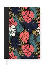 Notitieboek - Schrijfboek - Flora - Goud - Patronen - Hawaii - Tropisch - Notitieboekje klein - A5 formaat - Schrijfblok