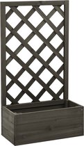 vidaXL - Latwerkplantenbak - 50x25x90 - cm - massief - vurenhout - grijs