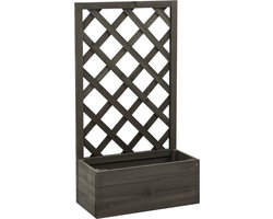vidaXL - Latwerkplantenbak - 50x25x90 - cm - massief - vurenhout - grijs