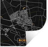 Stickers muraux - Rangées - Carte - Carte - Noir et or - Plan de la ville - 100x100 cm - Feuille adhésive XXL