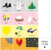 Magneet pictogrammen "Maanden van het jaar" (kids) 5x5 cm| Dagritme planbord| PictoMix