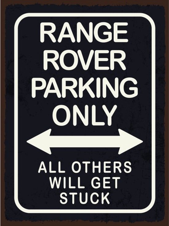 Wandbord - Range Rover Parking Only - XL