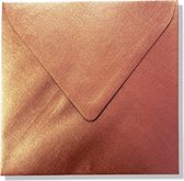 Cards & Crafts 100 Luxe Vierkante Enveloppen - Brons Glans - 140x140mm - 110grams - Gegomde puntklep