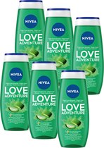 NIVEA Love Adventure Douchegel - met Aloë Vera - Voordeelverpakking - 6 x 250ml
