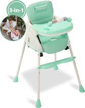 Twinky® Kinderstoel – 2-in-1 Kinderwagen Set – Mint-Groen – Inklapbare Eetstoel & Baby Wagentje en Babystoel Voor Aan Tafel  –  Kinderzetel, Peuterstoeltje en Meegroeistoel  in 1