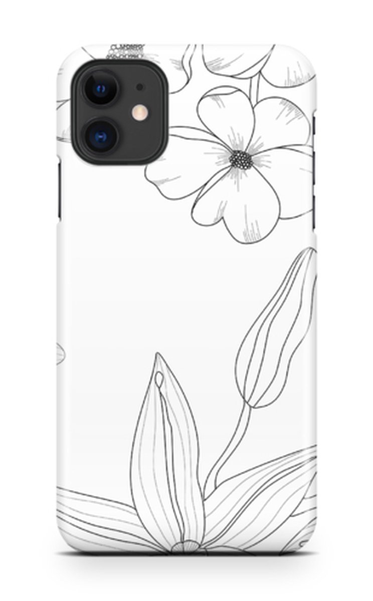 Telefoonhoesje geschikt voor Apple iPhone 11 - Premium Hardcase - Dun en glanzend - Natuurcollectie - Flores para Carolina - Wit