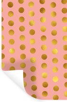 Muurstickers - Sticker Folie - Patronen - Roze - Goud - Stippen - 40x60 cm - Plakfolie - Muurstickers Kinderkamer - Zelfklevend Behang - Zelfklevend behangpapier - Stickerfolie