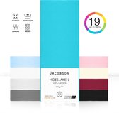 Jacobson PREMIUM - Jersey Hoeslaken - 180x200cm - 100% Katoen - tot 25cm matrasdikte - Turquoise