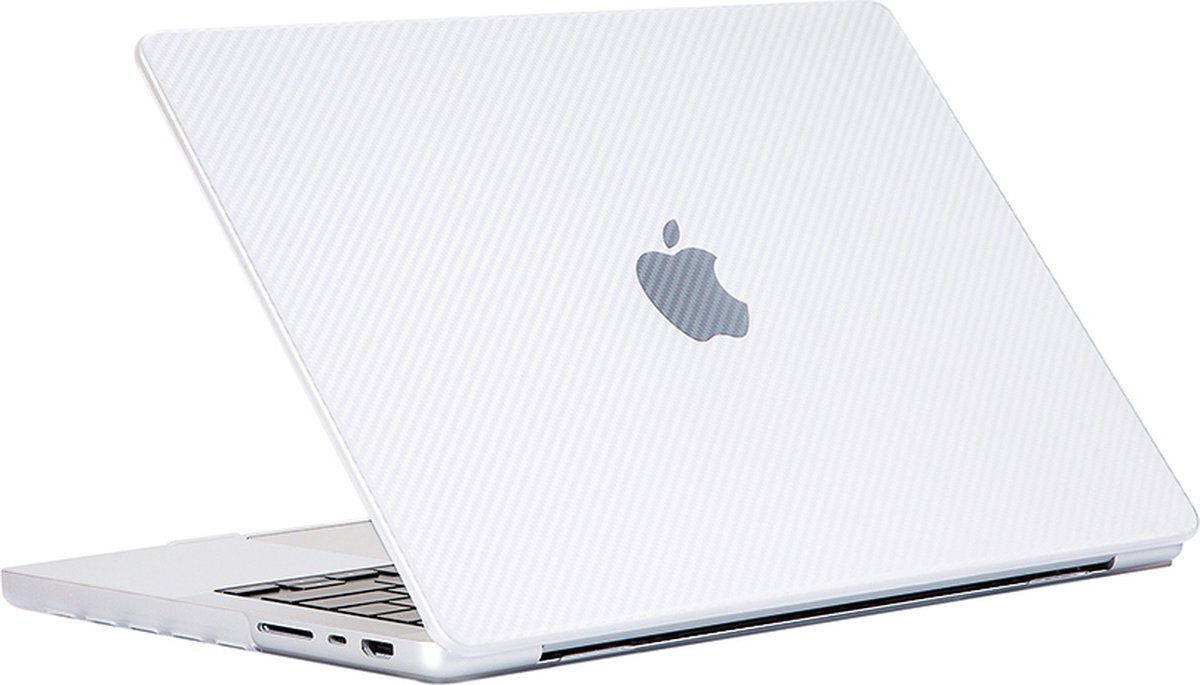 Macbook Pro Hardcase (2016 t/m 2022) - Transparant - 13.3 inch - Carbon Design met Anti-Vingerafdruk