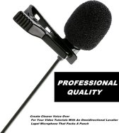 Professionele microfoon voor mobiele telefoon, tablet en laptop - Lavalier Clip On systeem - USB Aansluiting - 1.5 meter kabel