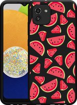 Hoesje Zwart Geschikt voor Samsung Galaxy A03 Watermeloen