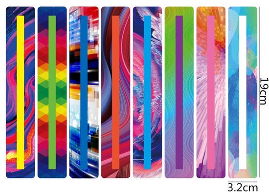 Leeshulp, anti-blend leesliniaal, 18-delige set, 8 A4 dyslexie-overlays