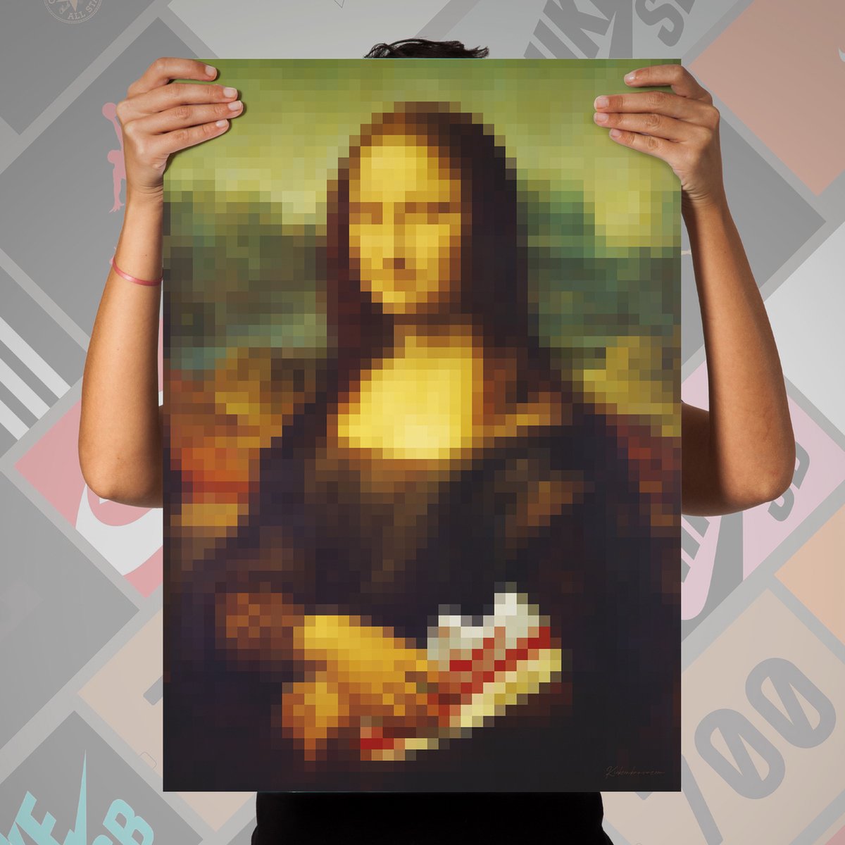 PIXELATED MONA LISA SNEAKER POSTER (50X70CM)