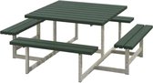 Picknicktafel vuren - Picknick vierkant gegrond groen 200 x 200 x 73 cm
