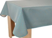 Nappe anti-tache Paon turquoise ovale 240 cm - Accessoire de table décoratif - Décoration Salon - Bonne et Plus®