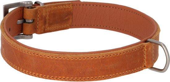 Foto: Adori halsband vetleder gevoerd cognac cognac hondenhalsband 55x2 5 cm