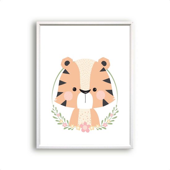 Poster Lieve tijger - Safari dieren / Jungle / Safari / 80x60cm