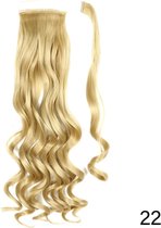 WrapAround Paardenstaart Extension | Lang Krullend Golvend | Ponytail Extensions - 56 cm Blond 22