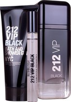 Carolina Herrera 212 VIP BLACK 100ML SET +DG 100 ml + Eau de Parfum spray 10 ml