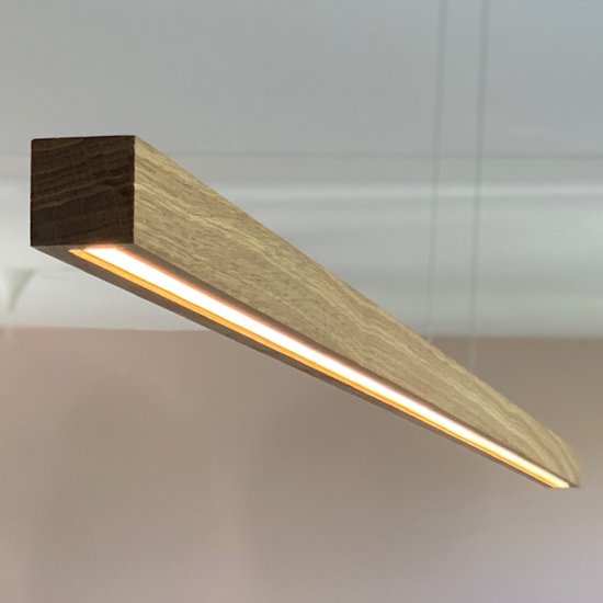 BYLUM 150 cm Eiken - Houten hanglamp naturel - 100% massief hout - Dimbare  LED -... | bol.com