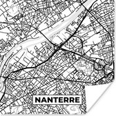 Poster Frankrijk - Kaart - Nanterre - Plattegrond - Stadskaart - Zwart wit - 50x50 cm