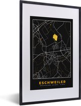 Fotolijst incl. Poster - Goud – Duitsland – Plattegrond – Gold – Stadskaart – Kaart – Eschweiler - 40x60 cm - Posterlijst