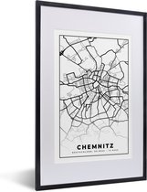 Fotolijst incl. Poster - Chemnitz - Kaart - Stadskaart - Plattegrond - 40x60 cm - Posterlijst