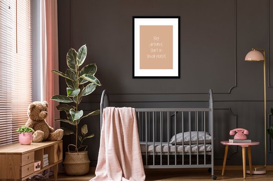 Affiche avec cadre Proverbes - Citations - Les grands rêves commencent dans les petits endroits - Dream - Rêves - 60x80 cm