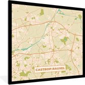 Fotolijst incl. Poster - Castrop-Rauxel - Plattegrond - Kaart - Stadskaart - Vintage - 40x40 cm - Posterlijst