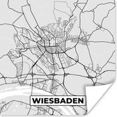 Poster Kaart - Stadskaart - Duitsland - Wiesbaden - Plattegrond - 75x75 cm