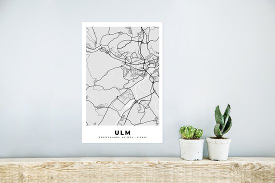 Affiche Allemagne - Carte - Carte - Ulm - Plan de la ville - 20x30 cm