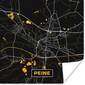 Poster Duitsland – Black and Gold – Peine – Stadskaart – Kaart – Plattegrond - 75x75 cm
