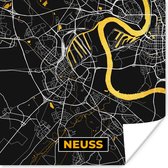 Poster Neuss - Goud - Stadskaart - Kaart - Plattegrond - Duitsland - 75x75 cm