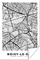 Affiche France - Carte - Plan - Noisy-le-Sec - Plan de ville - 60x90 cm