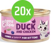 Edgard & Cooper Kitten Chunks Duck & Chichen 85 gram - 20 blikjes