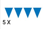5x vlaggenlijn - Blauw - 10 meter, Verjaardag, Themafeest, Apre ski, Oktoberfest