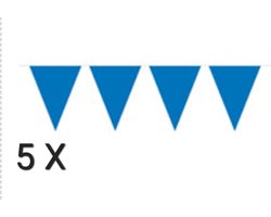 5x vlaggenlijn - Blauw - 10 meter, Verjaardag, Themafeest, Apre ski, Oktoberfest