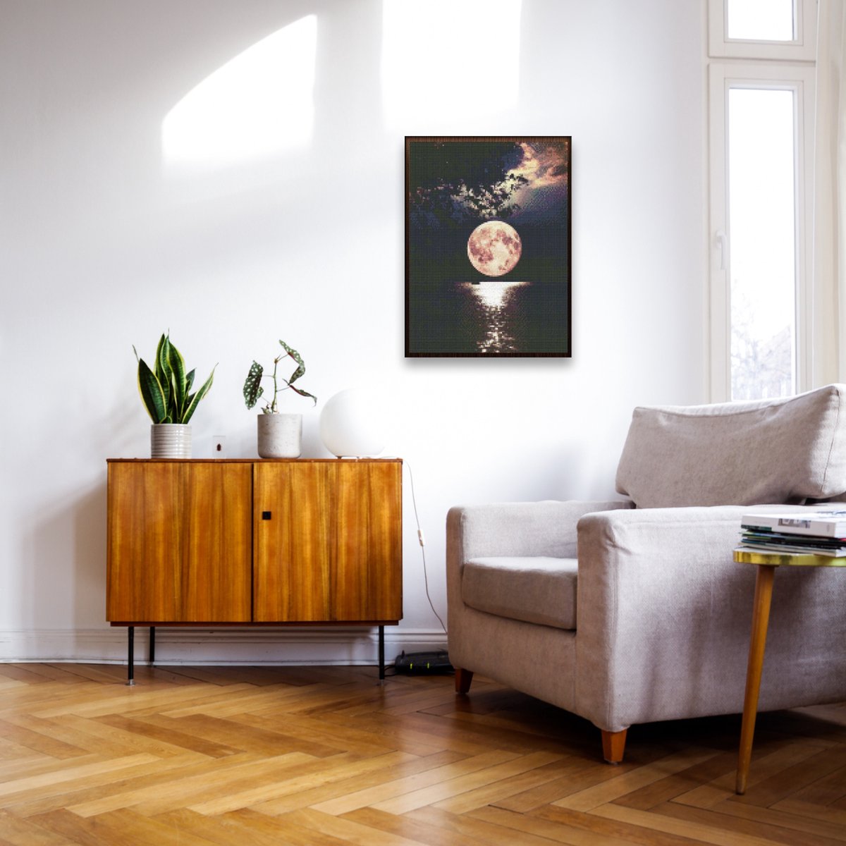 Rubye® Diamond Painting Volle Maan - Voor volwassenen en kinderen - 30x40cm — afbeelding 6