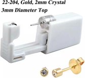 Oorbel schieter- gouden knopje met diamant - wegwerp oorbelschieter- 1 stuk- Neuspiercing pistool- met oorbel- oorpiercing schieter- oorpiercing pistool