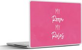 Laptop sticker - 15.6 inch - Kinderen - Quotes - Tiener - My room my rules - 36x27,5cm - Laptopstickers - Laptop skin - Cover