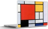 Laptop sticker - 15.6 inch - Kunst - Mondriaan - Oude meesters - 36x27,5cm - Laptopstickers - Laptop skin - Cover