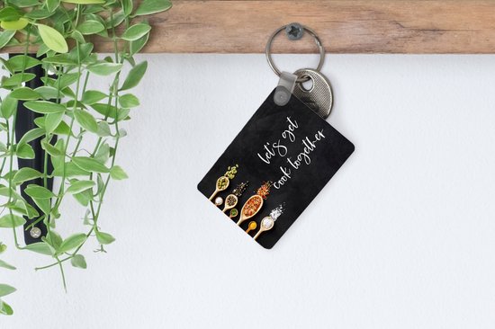 Porte-clés - Let's cuisiner ensemble - Cuisine - Citations - Énonciations - Distribution de cadeaux - Plastique